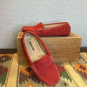Osslue suede leather loafers